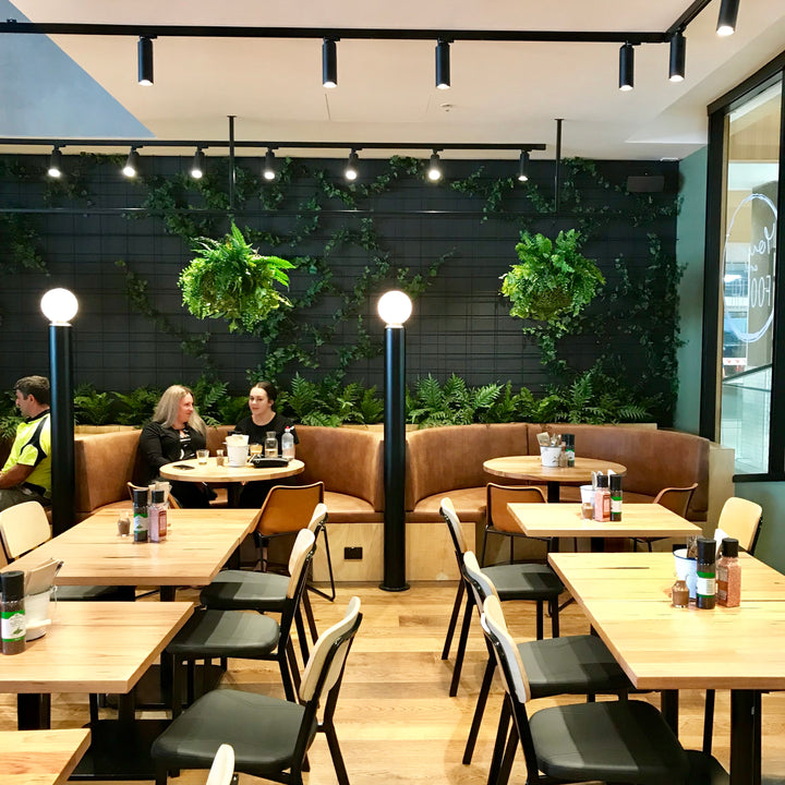 Cafe - Green Wall & Hanging Baskets