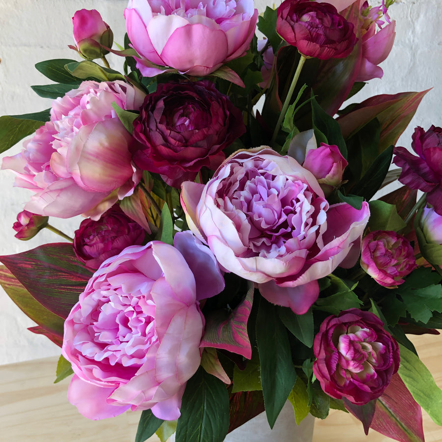 Artificial - Pink Peonies, Orchids & Blossom